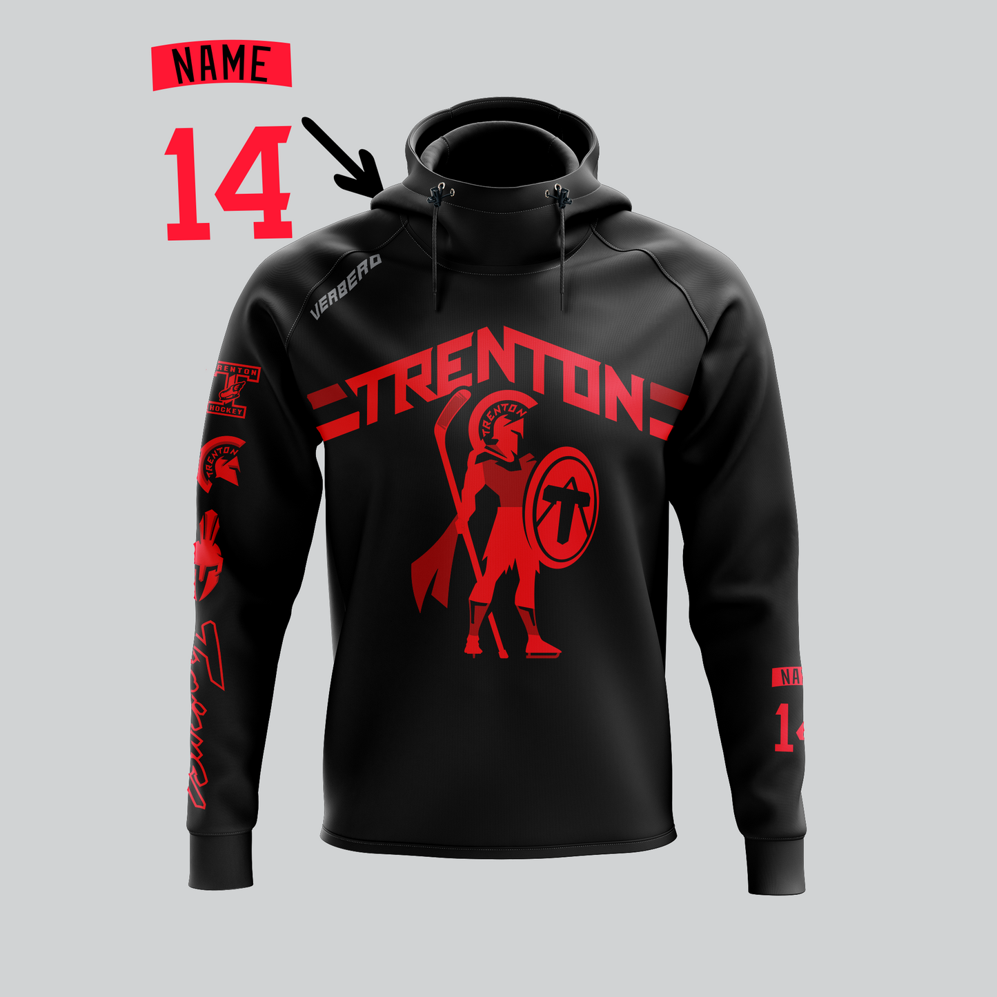 Trenton Trojans Black Performance Hoodie