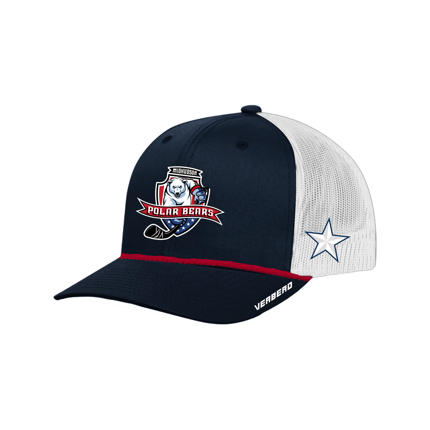 Mid-Hudson Polar Bears Navy Rope Trucker Hat