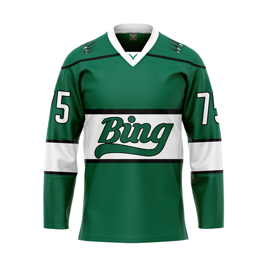Custom Binghamton Green Replica Sublimated with Twill Jersey