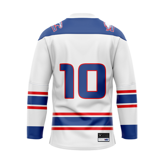 Custom American University White Sublimated With Twill Authentic Jersey