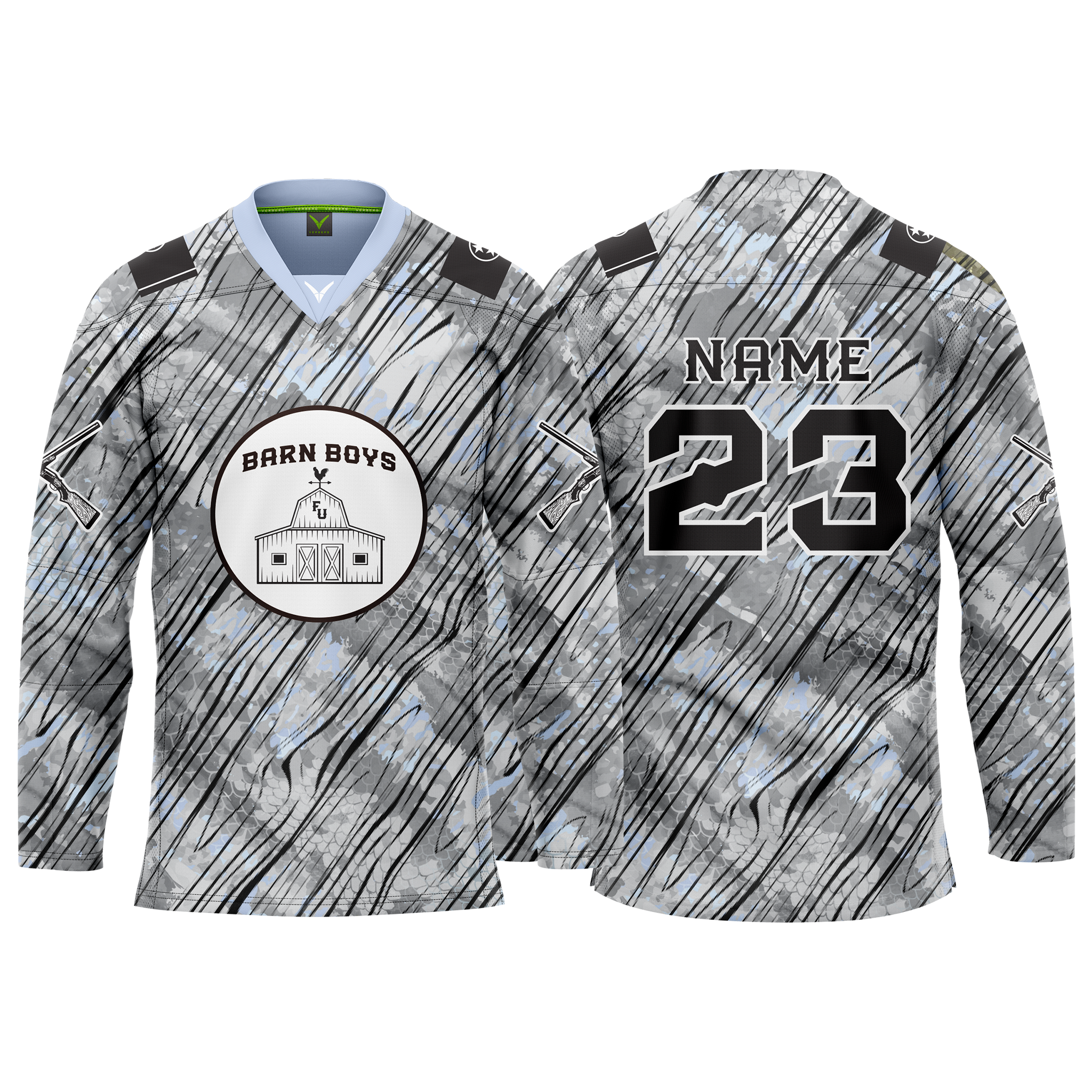 Barn Boys Custom White Camo Sublimated Jersey