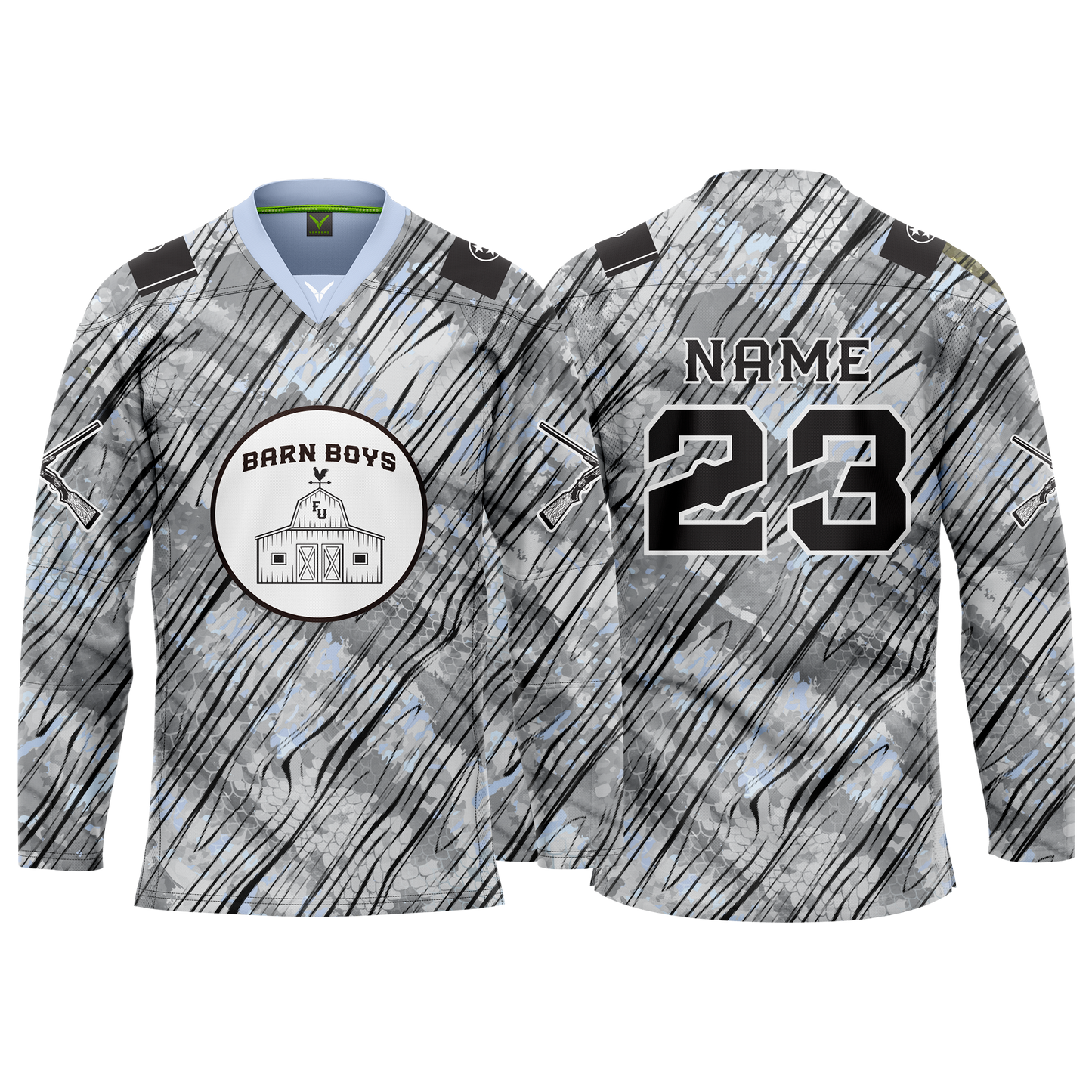 Barn Boys Custom White Camo Sublimated Jersey