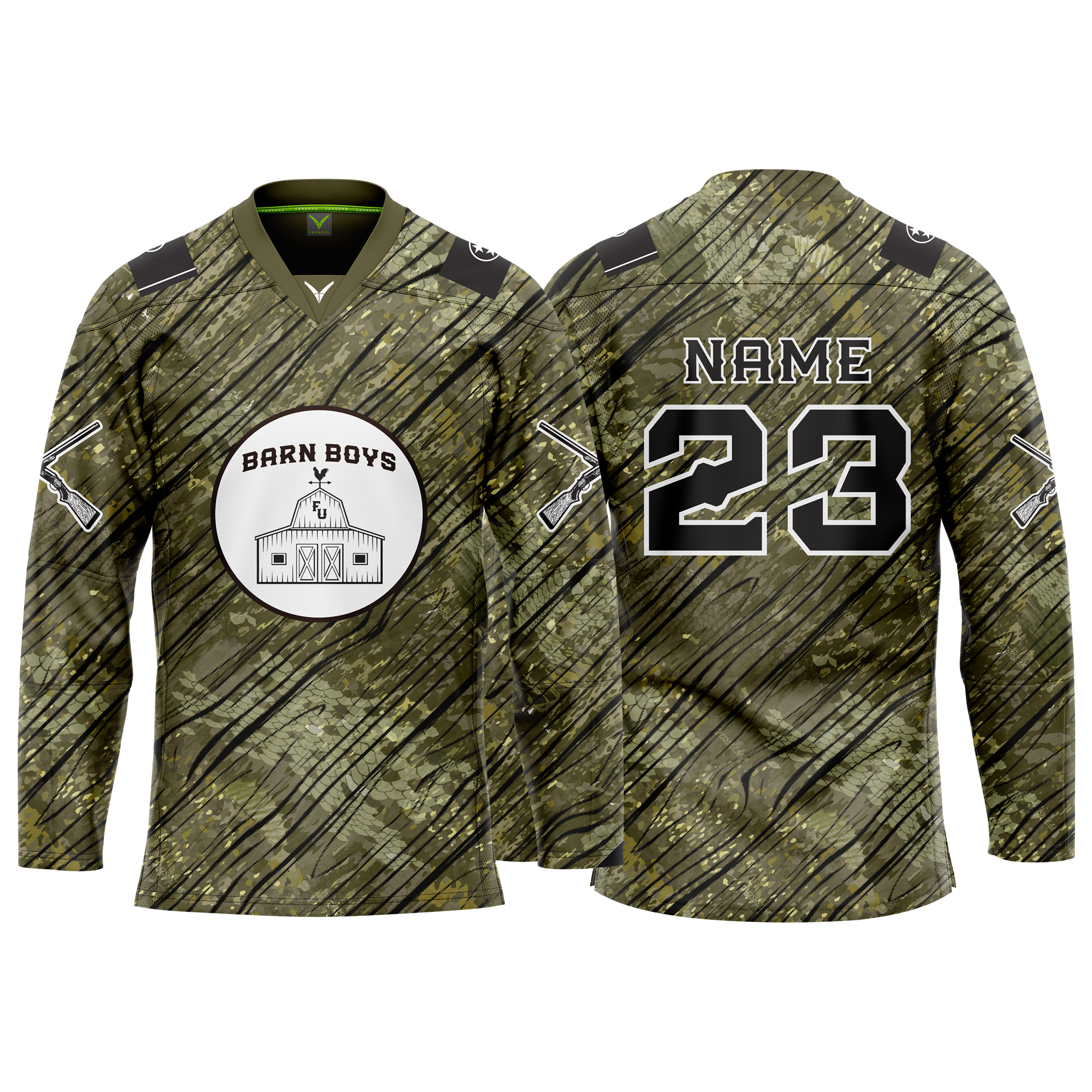 Barn Boys Custom Green Camo Sublimated Jersey