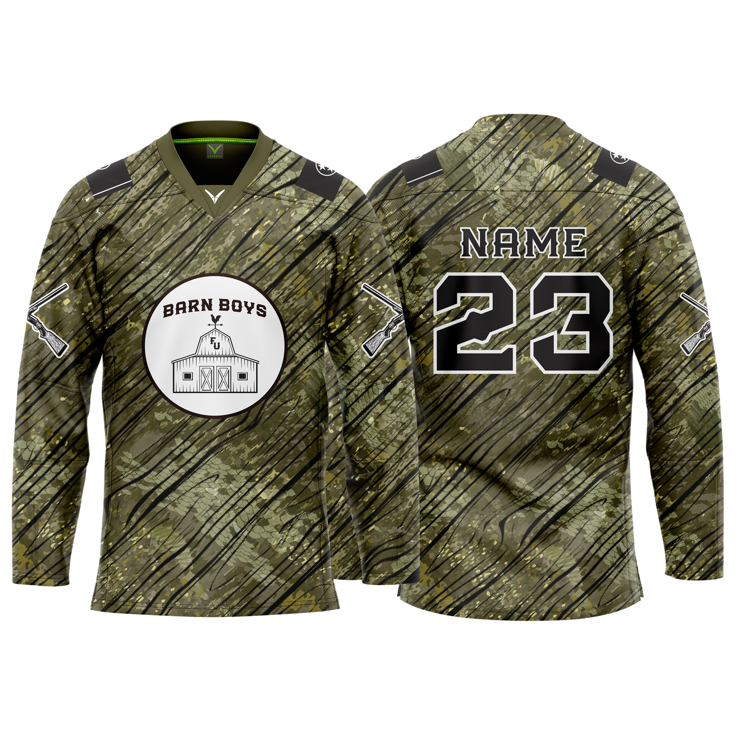 Barn Boys Custom Green Camo Sublimated Jersey