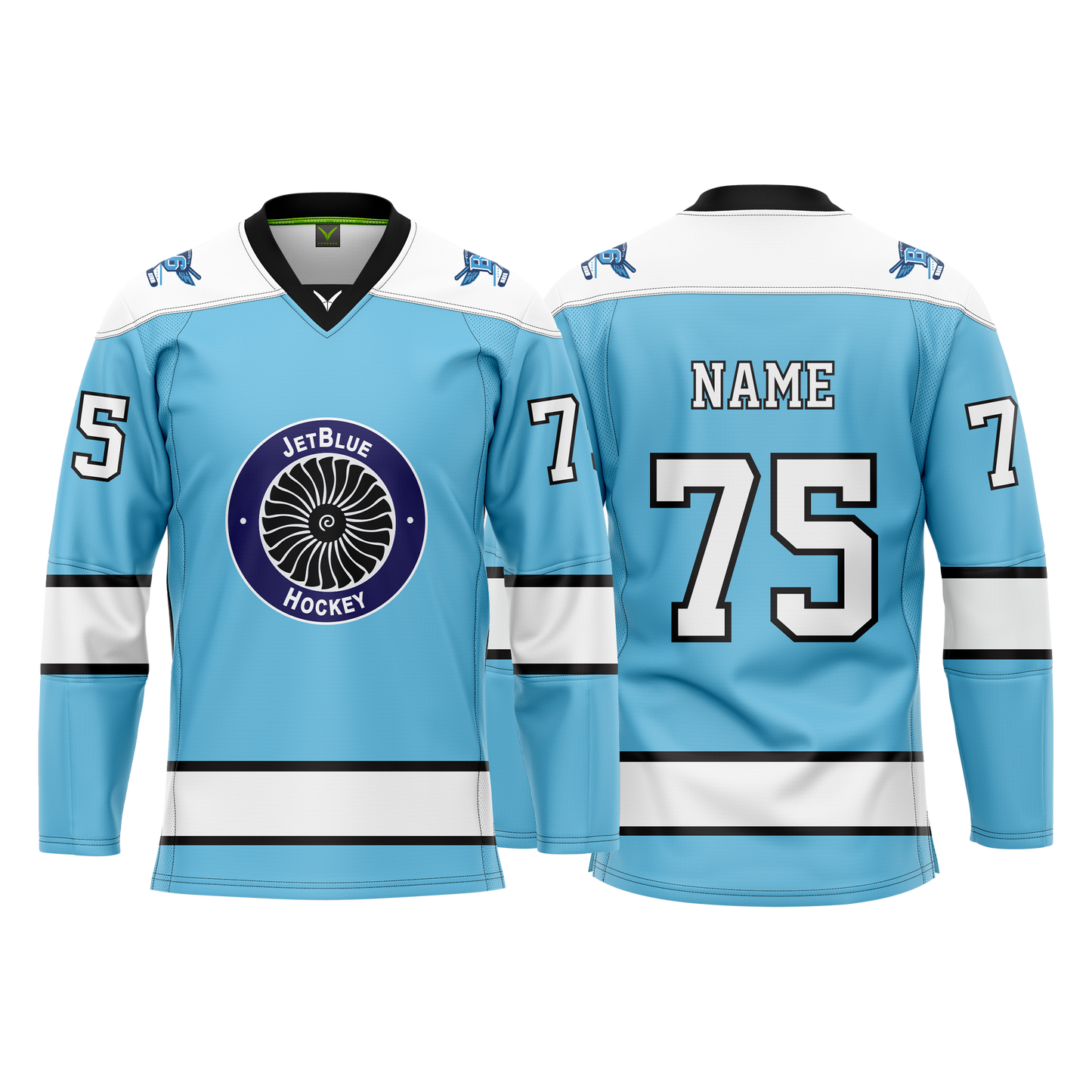 Jet Blue Custom Sublimated with Full Tackle Twill Jersey