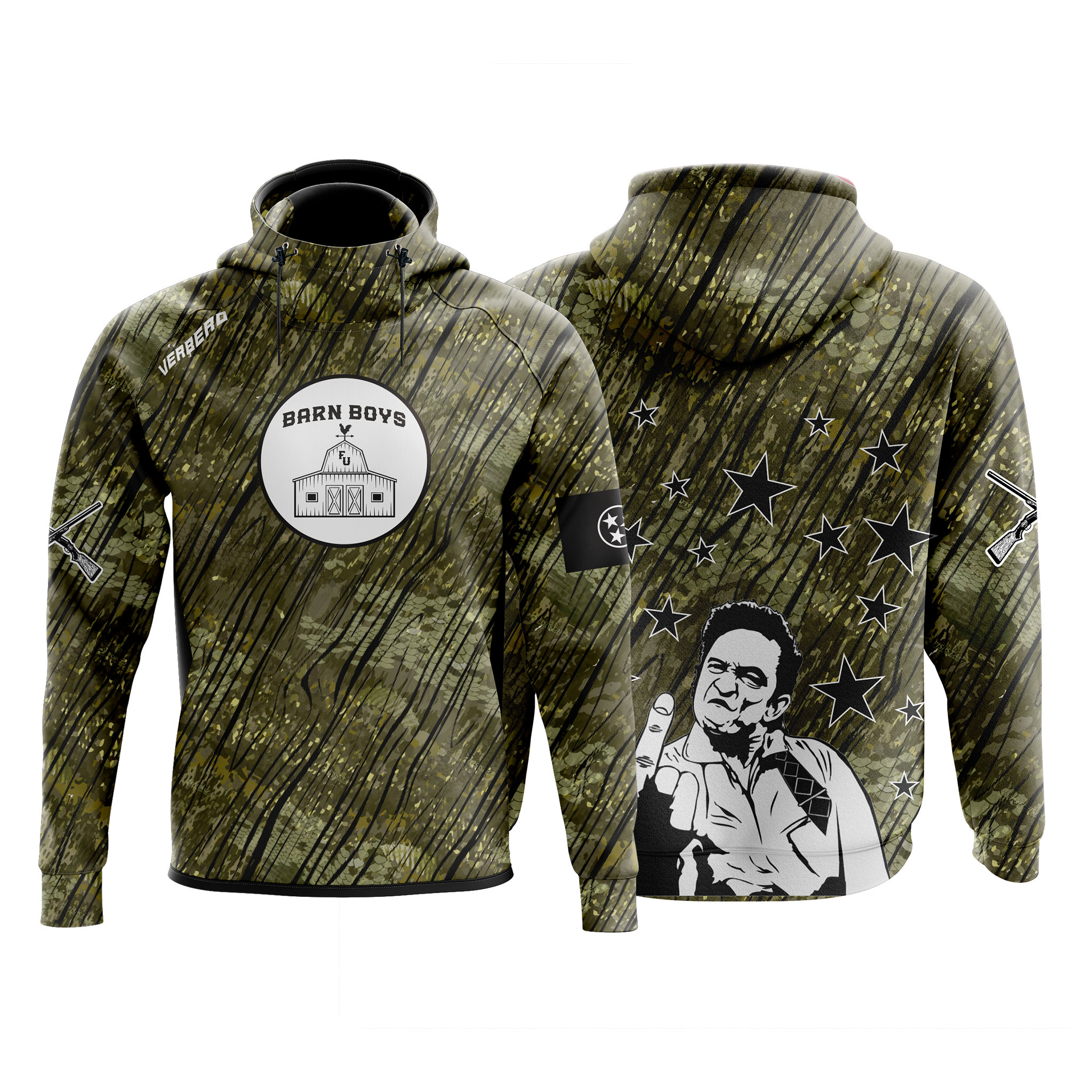 Barn Boys Green Camo Performance Hoodie