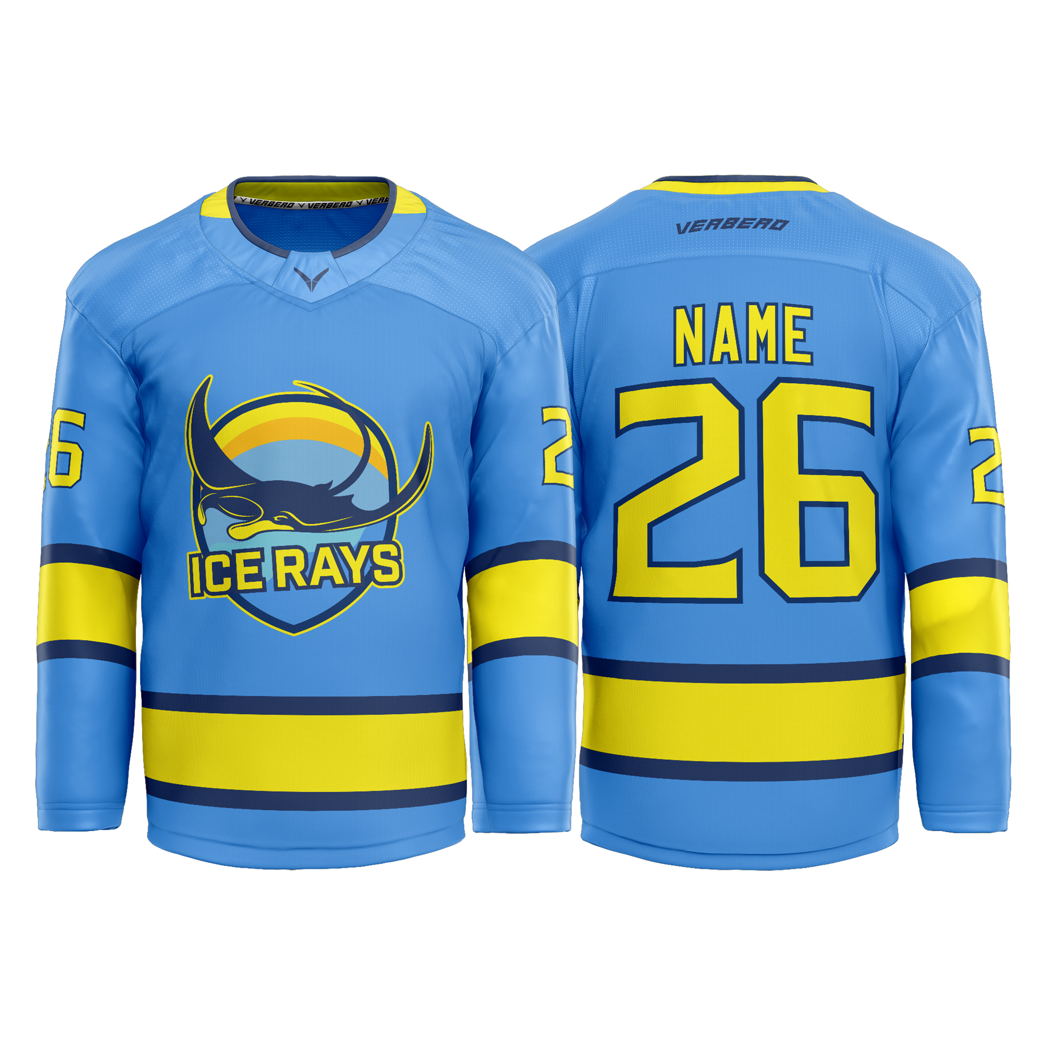 Ice Rays Custom Sublimated Blue Jersey