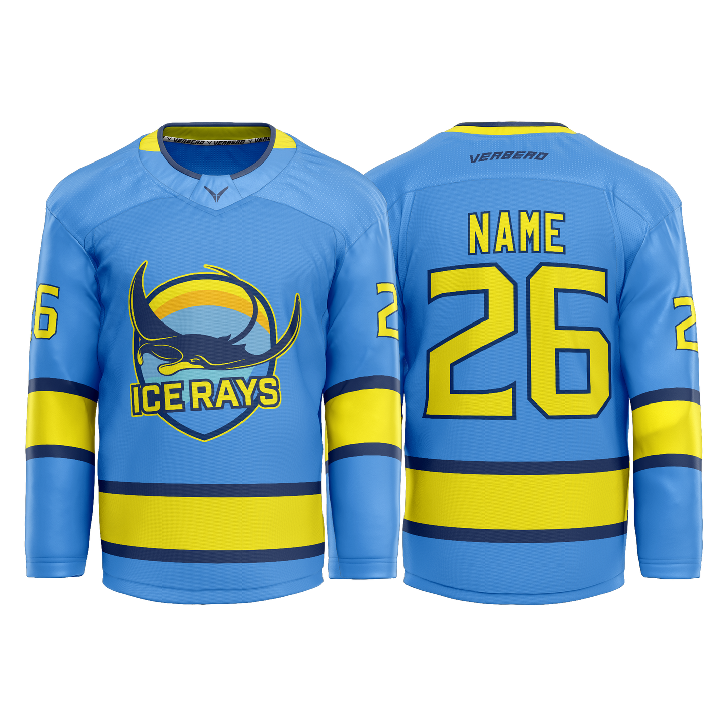 Ice Rays Custom Sublimated Blue Jersey
