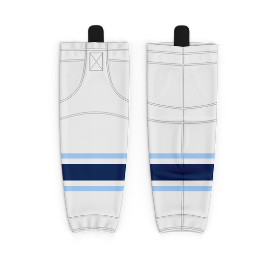Jet Blue Hockey White Sock