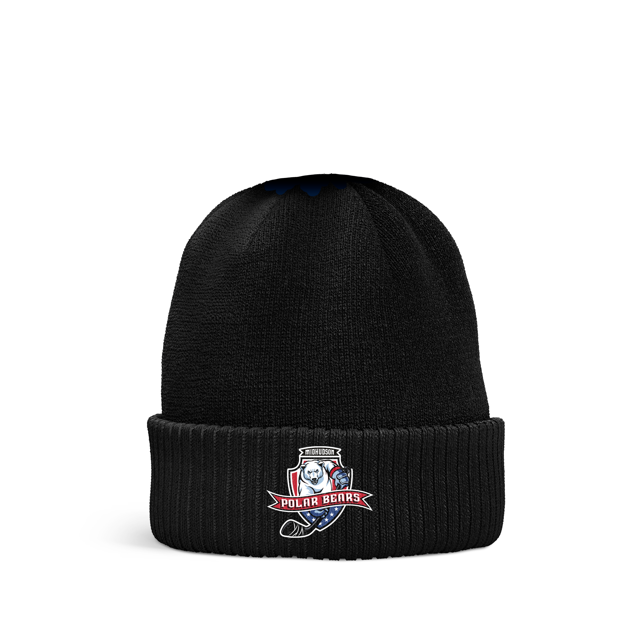Mid-Hudson Polar Bears Stock Black Beanie