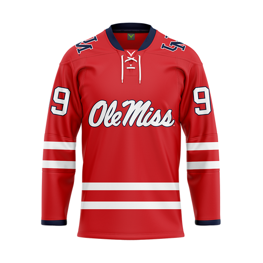 Ole Miss Red Custom Hybrid Jersey