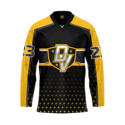 DVCHC Custom Black Sublimated Authentic Replica Jersey