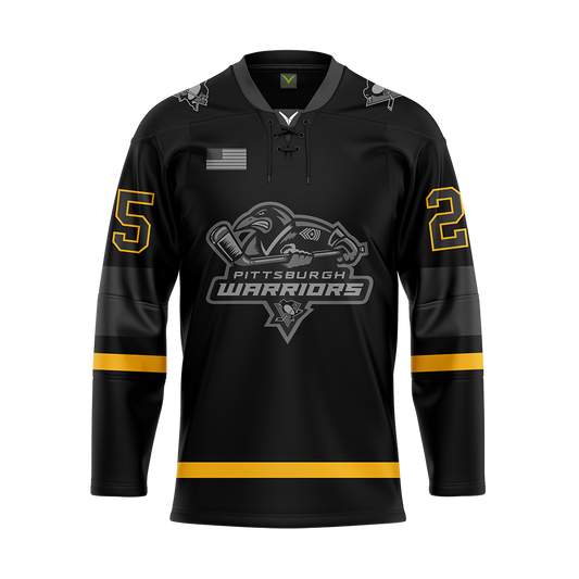 Pittsburgh Warriors Sublimated Jersey Customized Black