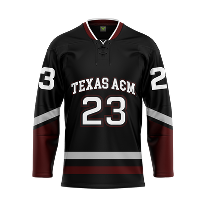 Customized Texas A&M Black Alternate Sublimated With Twill Jersey