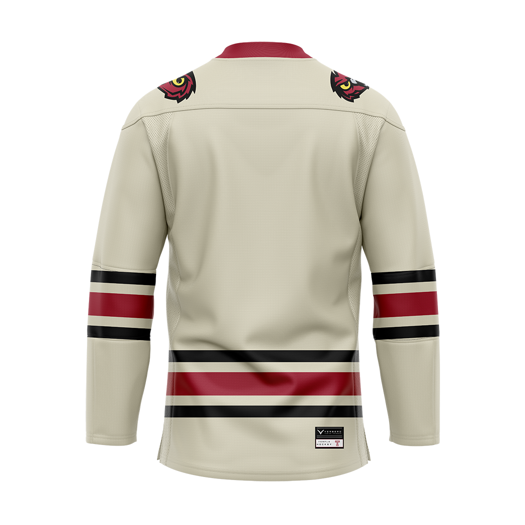 Temple Ice Hockey Cream Replica Sublimated Jersey