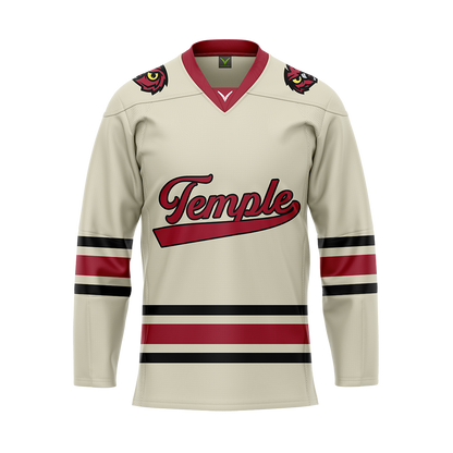 Temple Ice Hockey Cream Replica Sublimated Jersey