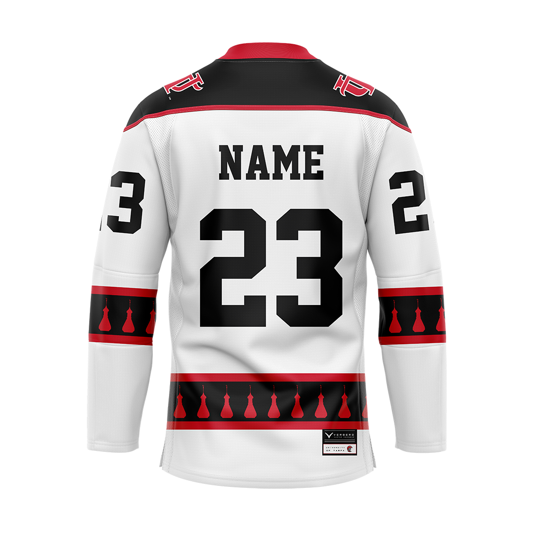 Custom University of Tampa White Womens Hockey Authentic Sublimated Jersey