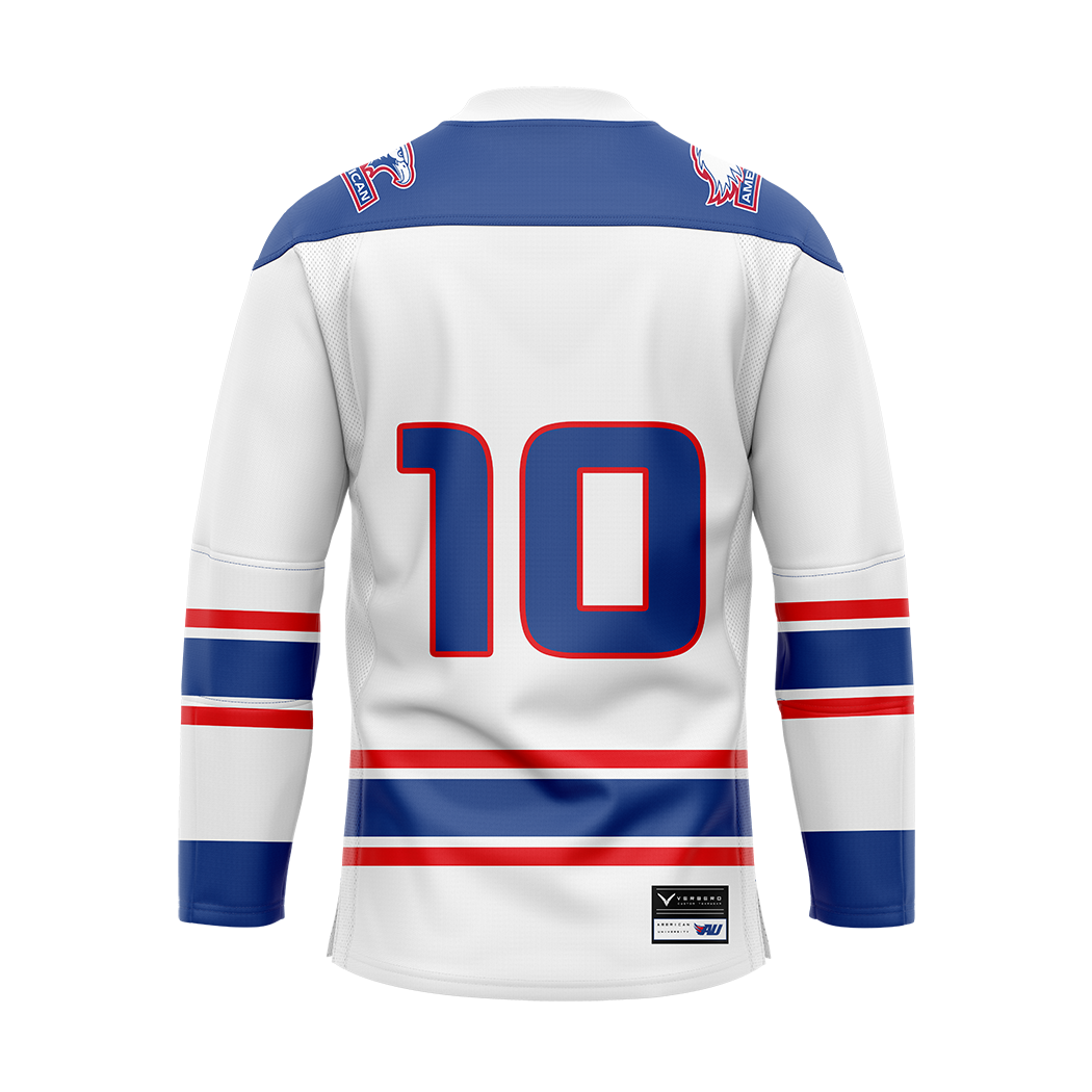 Custom American University White Sublimated With Twill Authentic Jersey