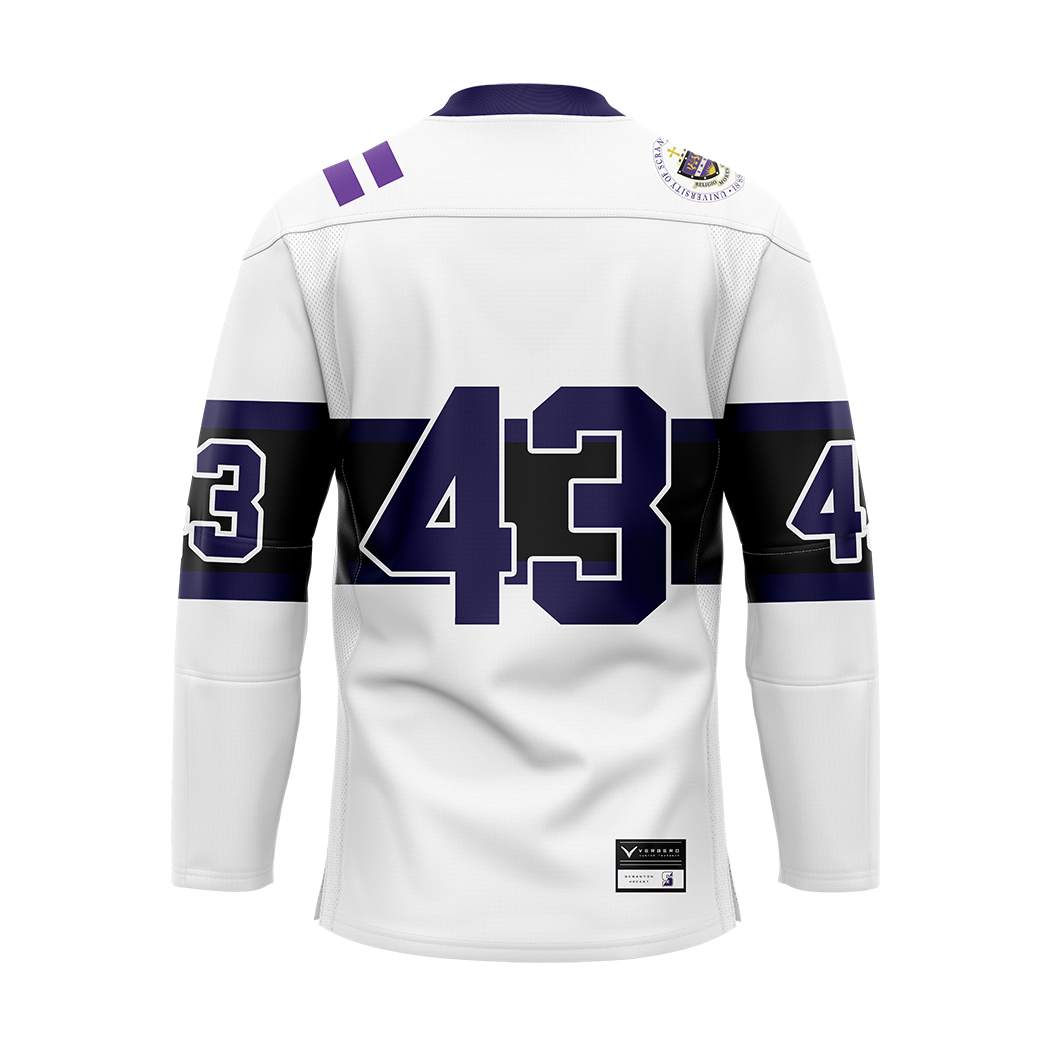 Custom Scranton White Sublimated with Twill Replica Jersey