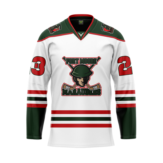 Fort Moore Marauders White Jersey Customized