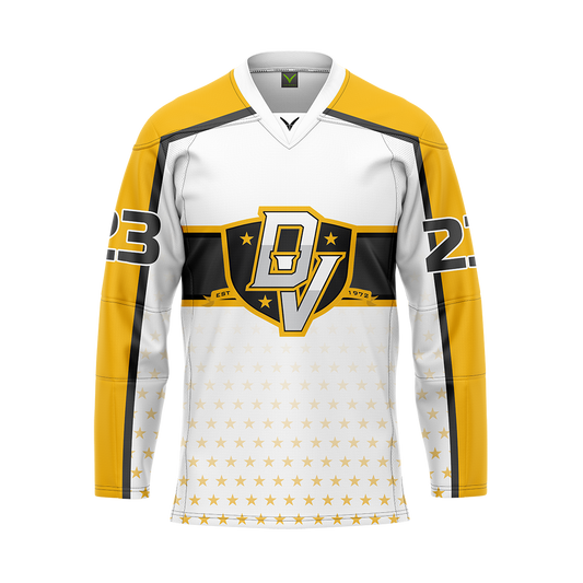 DVCHC Custom White Sublimated Authentic Replica Jersey