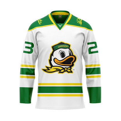 Oregon White Custom Authentic Sublimated With Twill Jersey