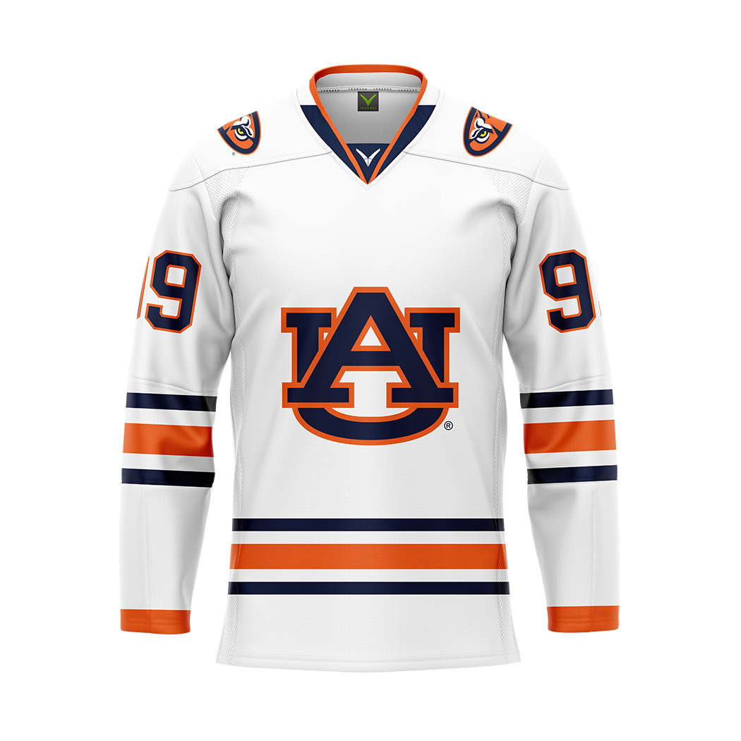 Auburn White Custom Sublimated With Twill Authentic Replica Jersey