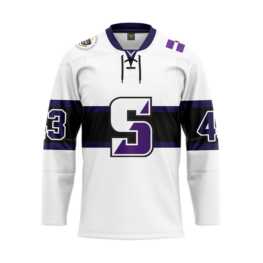Custom Scranton White Sublimated with Twill Replica Jersey