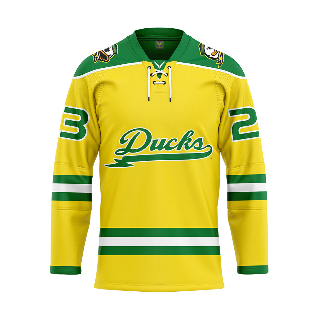 Oregon Yellow Custom Authentic Sublimated With Twill Jersey