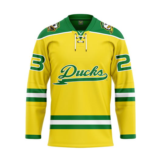 Oregon Yellow Custom Authentic Sublimated With Twill Jersey