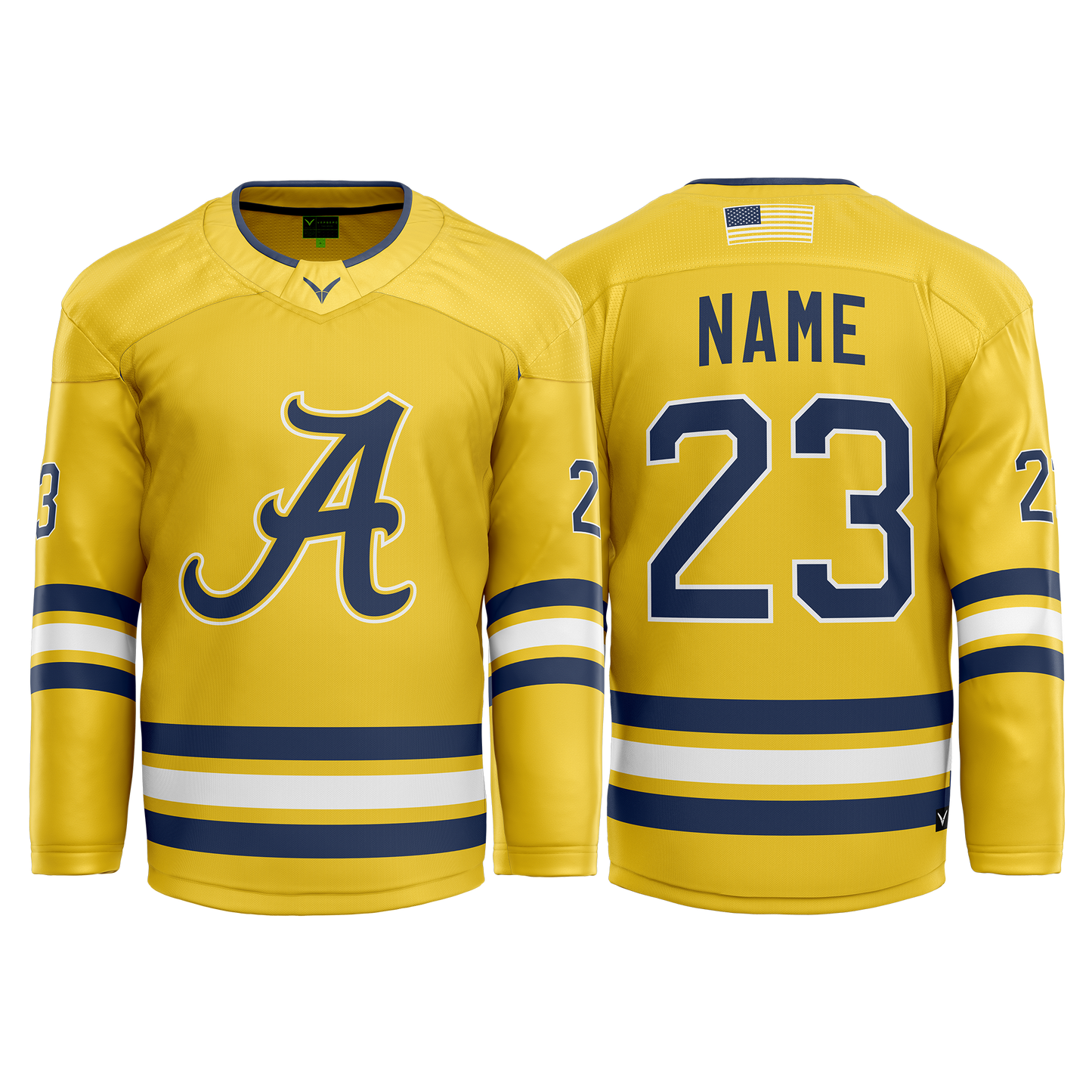2016AAA North Jersey Avalanche Custom Yellow Hybrid Jersey V1
