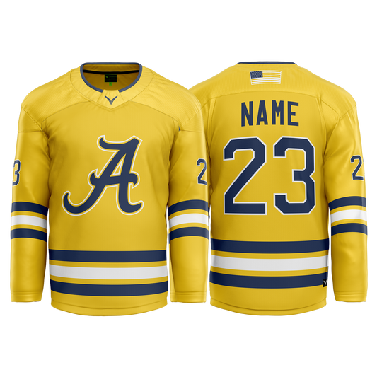 2016AAA North Jersey Avalanche Custom Yellow Hybrid Jersey V1