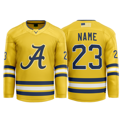 2016AAA North Jersey Avalanche Custom Yellow Hybrid Jersey V1