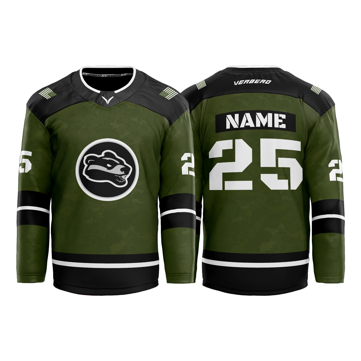 Upstate Badgers Girls Custom Sublimated Military Jersey