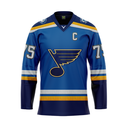 St.Louis Blues AAA Royal Sublimated With Twill Authentic Jersey