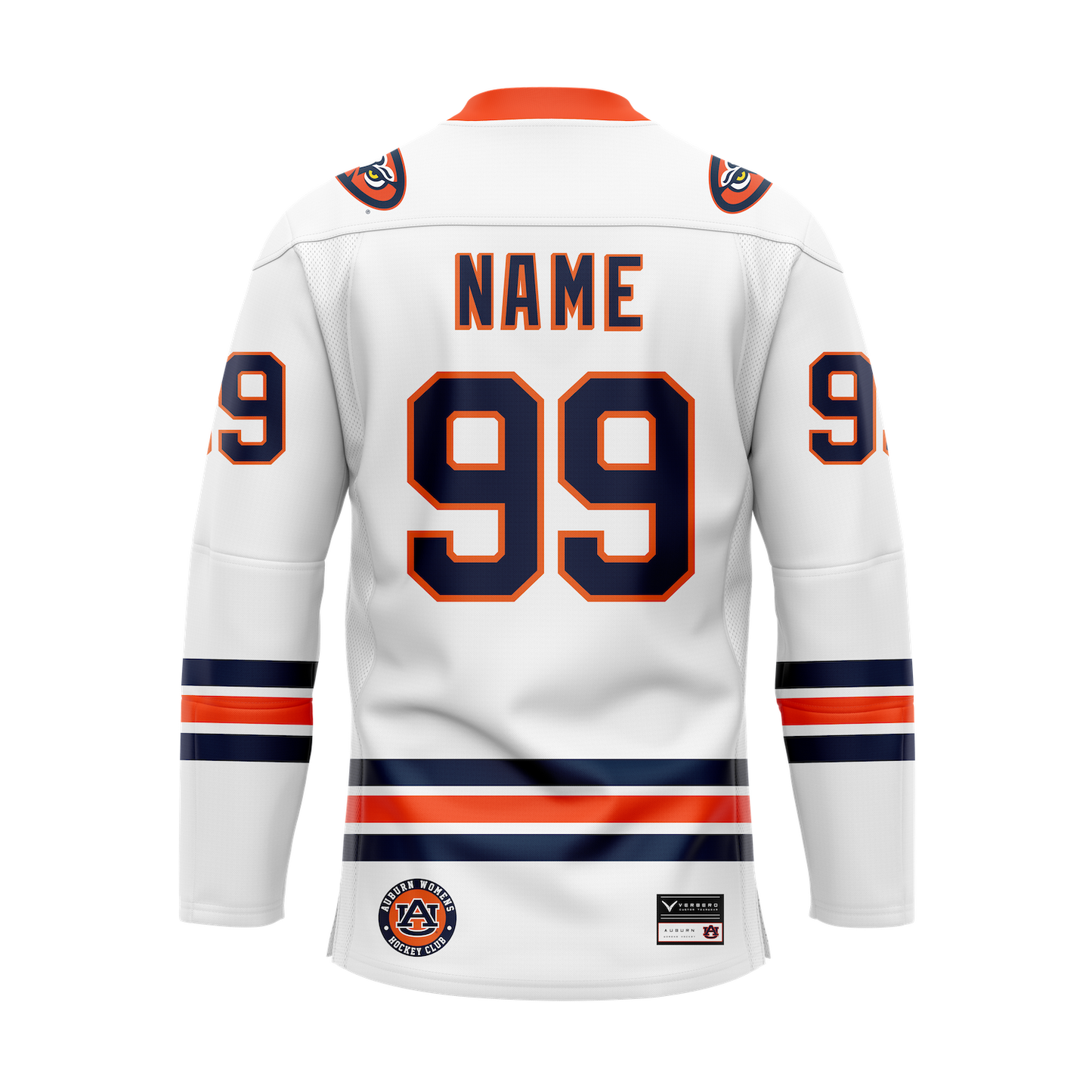 Auburn White Custom Sublimated With Twill Authentic Replica Jersey