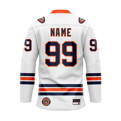 Auburn White Custom Sublimated With Twill Authentic Replica Jersey